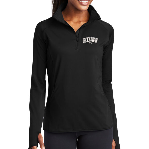 Sport-Tek® Ladies Sport-Wick® Stretch 1/4-Zip Pullover - Embroidered Logo Thumbnail