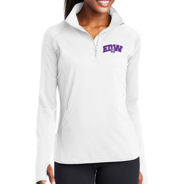 Sport-Tek® Ladies Sport-Wick® Stretch 1/4-Zip Pullover - Embroidered Logo Thumbnail
