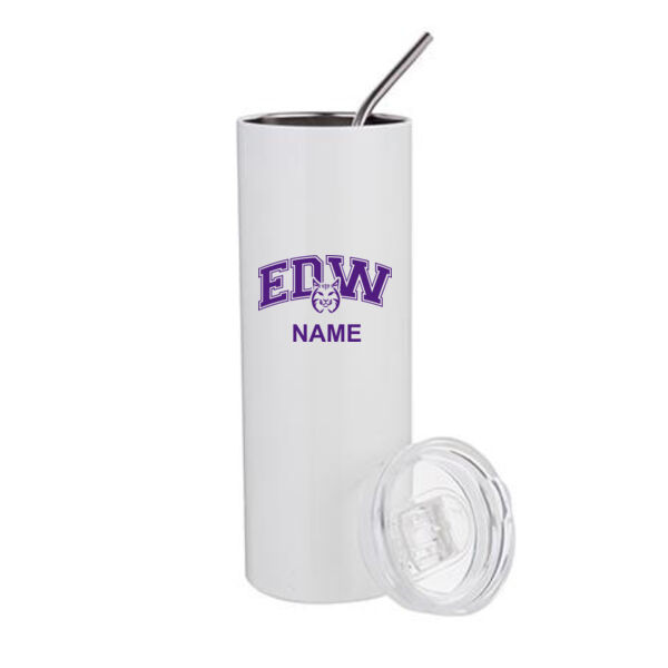 20 oz. Stainless Steel Tumbler w/Straw & Lid - Sublimated Logo **Add Name for $5! ** Thumbnail