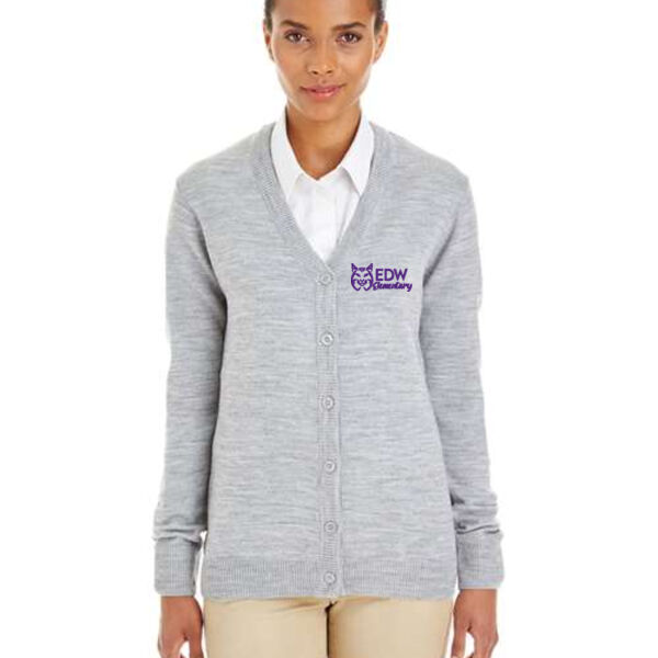 Harriton - Women's Pilbloc V-Neck Button Cardigan Sweater - Embroidered Logo Thumbnail