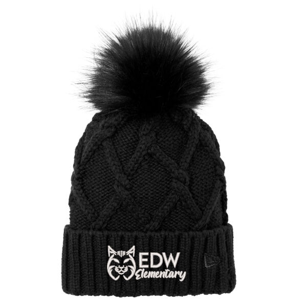 New Era® Faux Fur Pom Beanie - Embroidered Logo Thumbnail