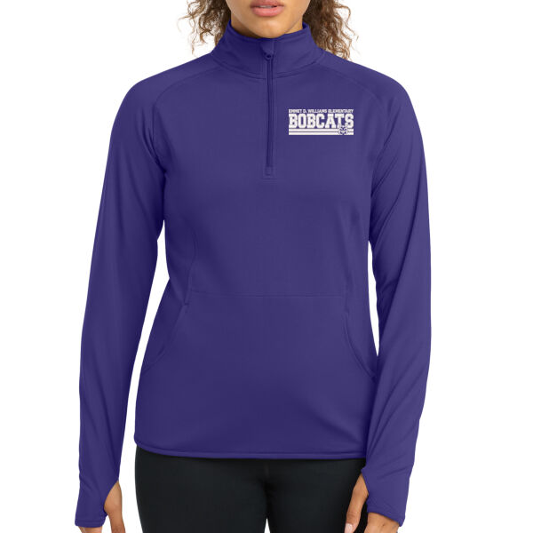 Sport-Tek® Women's Sport-Wick® Stretch 1/4-Zip Pullover - Embroidered Logo Thumbnail