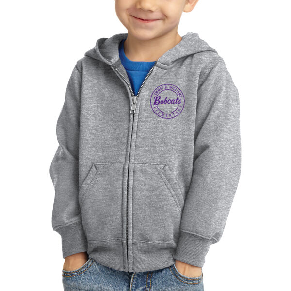 Port & Co™ Toddler Core Fleece Full-Zip Hooded Sweatshirt - Printed Logo Thumbnail