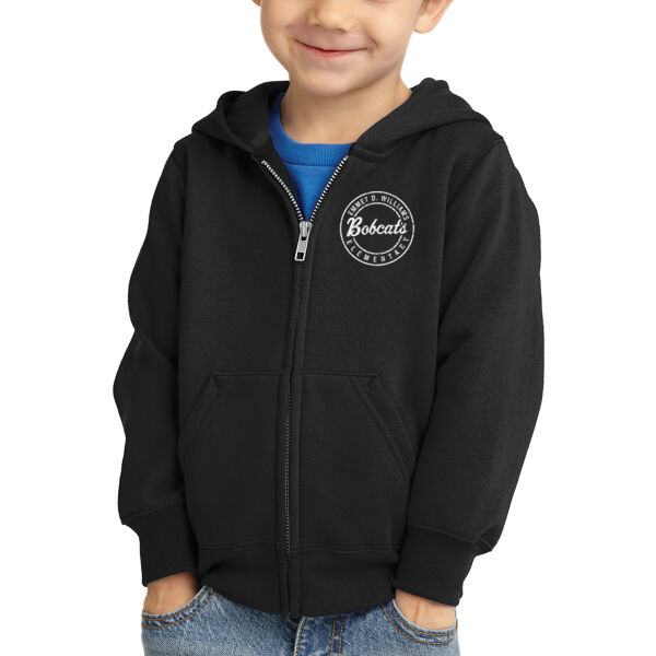 Port & Co™ Toddler Core Fleece Full-Zip Hooded Sweatshirt - Printed Logo Thumbnail