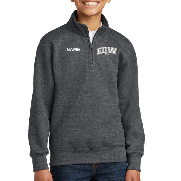 Port & Co™ Youth Core Fleece 1/4-Zip Pullover Sweatshirt - Embroidered Logo **Add Name For $5** Thumbnail