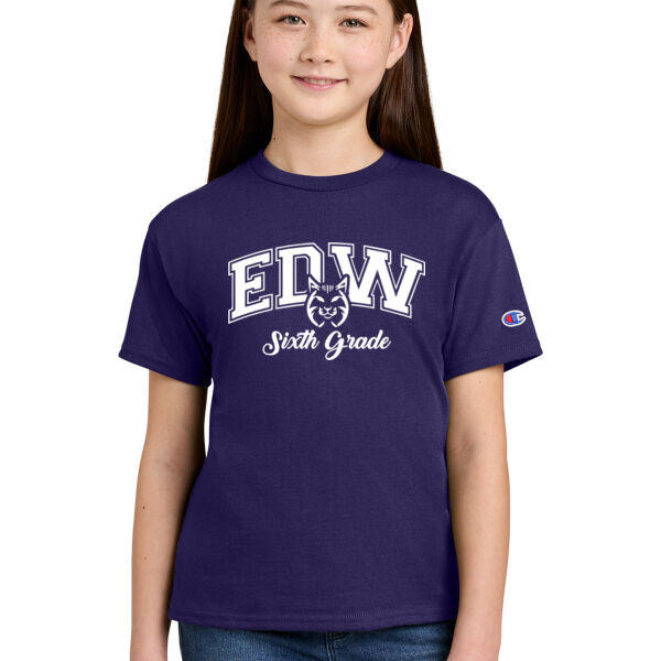 Champion® Youth Jersey Short Sleeve Tee - Printed Logo Thumbnail